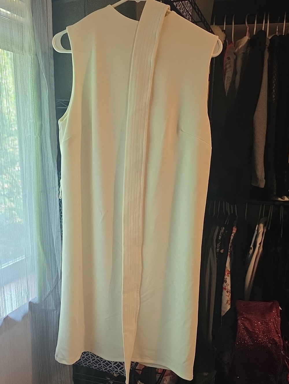 H&M Ivory Sleeveless Shift Dress with Back Tie